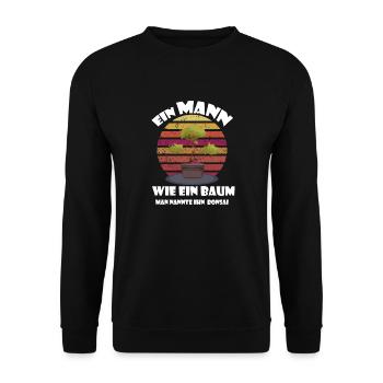 Ein Mann wie ein Baum Bonsai - Unisex Pullover - Schwarz - Vorne - Alina (178cm) & Michal (187cm)