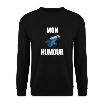 mon humour - Sweat-shirt Unisexe - noir - Devant - Alina (178cm) & Michal (187cm)