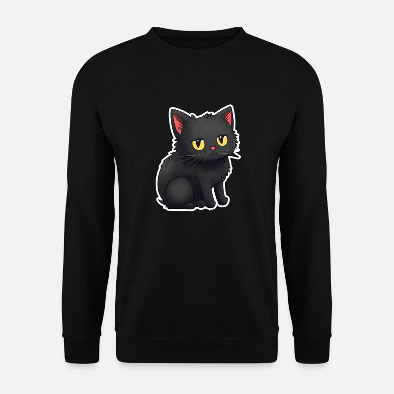 Cute Black Cats Sticker Stickers - Unisex Sweatshirt - black