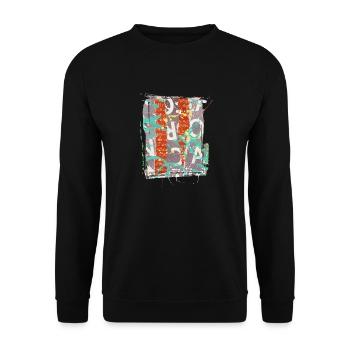 Newspaper Clips Scrapbook Magazines Alphabet Code - Unisex Sweatshirt - black - Front - Alina (178cm) & Michal (187cm)