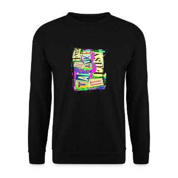 Newspaper Clips Scrapbook Magazines Alphabet Code - Unisex Sweatshirt - black - Front - Alina (178cm) & Michal (187cm)