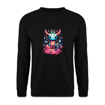 Gruselige Halloween-Monster - Unisex Pullover - Schwarz - Vorne - Alina (178cm) & Michal (187cm)