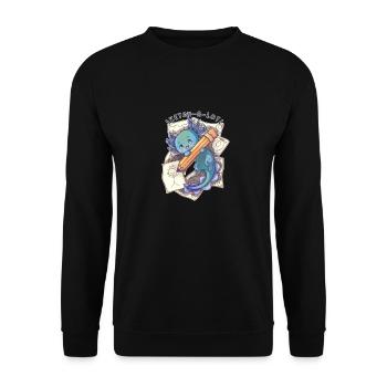 Sketch a lotl - Axolotl - Unisex Pullover - Schwarz - Vorne - Alina (178cm) & Michal (187cm)