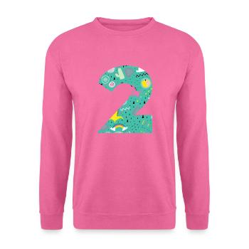 Numéro 2 anniversaire personnalisé - Sweat-shirt Unisexe - rose - Devant