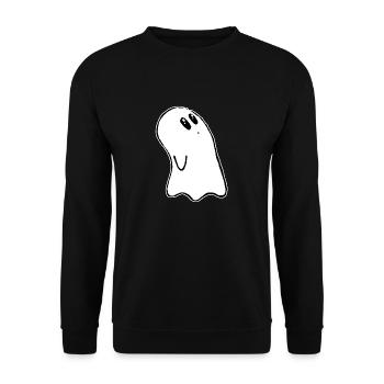 Halloween cute Ghost - Unisex Sweatshirt - black - Front - Alina (178cm) & Michal (187cm)