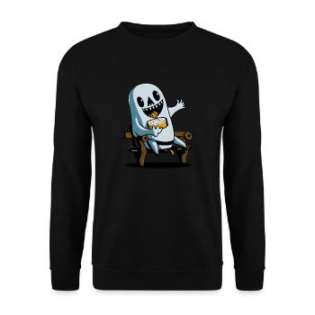 Sandwich fantôme d’Halloween sur le banc du parc - Sweat-shirt Unisexe - noir - Devant - Alina (178cm) & Michal (187cm)
