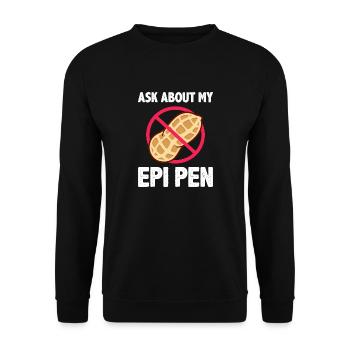 Posez-moi des questions sur mon Epi Pen - Sweat-shirt Unisexe - noir - Devant - Alina (178cm) & Michal (187cm)