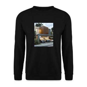 House - Unisex Sweatshirt - black - Front - Alina (178cm) & Michal (187cm)