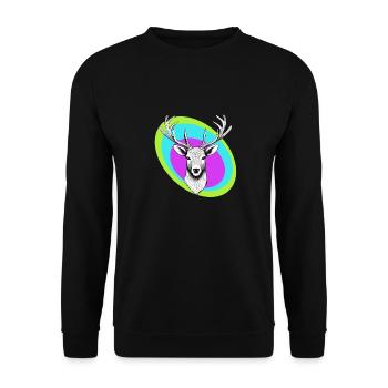 Reindeer - Unisex Sweatshirt - black - Front - Alina (178cm) & Michal (187cm)