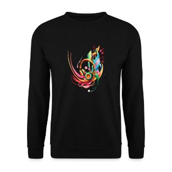 Splash Kopfhörer - Unisex Pullover - Schwarz - Vorne - Alina (178cm) & Michal (187cm)