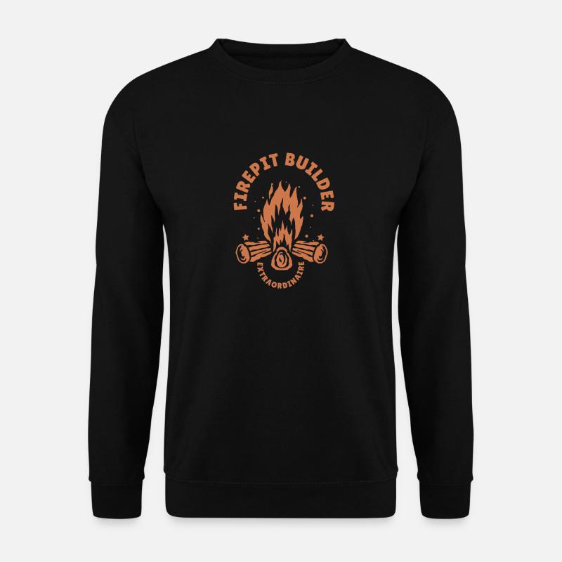 Lagerfeuer Camping Retro Feuerstelle Builder Wandern - Unisex Pullover - Schwarz