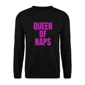 Colourful queen of naps, funny napping slogan - Unisex Sweatshirt - black - Front - Alina (178cm) & Michal (187cm)