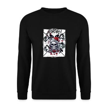 Dead paintballing santa says hohoho! - Unisex Sweatshirt - black - Front - Alina (178cm) & Michal (187cm)