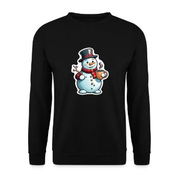 Snowman - Unisex Sweatshirt - black - Front - Alina (178cm) & Michal (187cm)