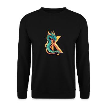 Letter K with dragon - Unisex Sweatshirt - black - Front - Alina (178cm) & Michal (187cm)