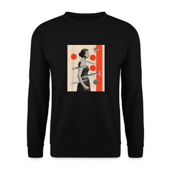 Poissons collage art astrologie - Sweat-shirt Unisexe - noir - Devant - Alina (178cm) & Michal (187cm)