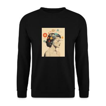 Astrologie d’art de collage Verseau - Sweat-shirt Unisexe - noir - Devant - Alina (178cm) & Michal (187cm)