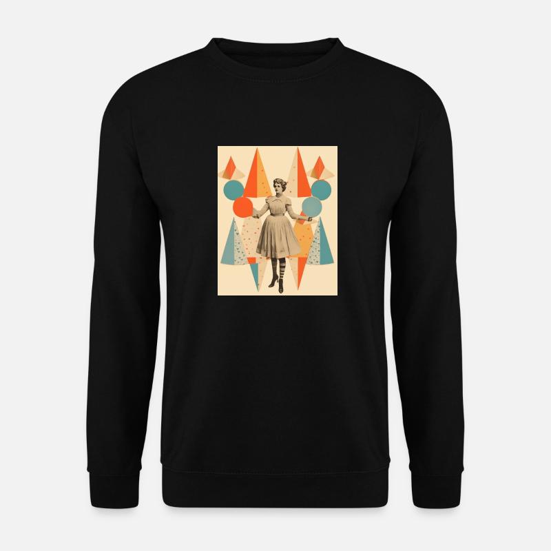 Zirkusdame Papiercollage - Unisex Pullover - Schwarz