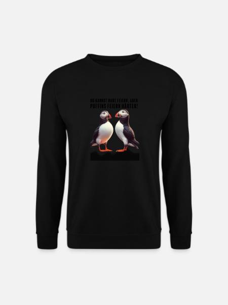 Puffin Party - Unisex Pullover - Schwarz