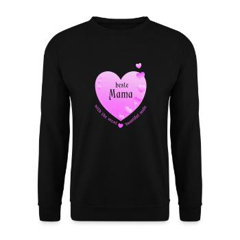 beste Mama - Unisex Pullover - Schwarz - Vorne - Alina (178cm) & Michal (187cm)
