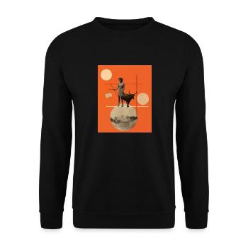 Sagittaire collage art astrologie - Sweat-shirt Unisexe - noir - Devant - Alina (178cm) & Michal (187cm)