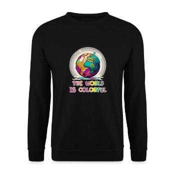 The world is colorful - Unisex Pullover - Schwarz - Vorne - Alina (178cm) & Michal (187cm)