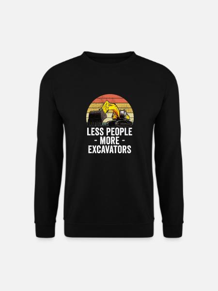 Baggerfahrer Bauarbeiter Bagger - Unisex Pullover - Schwarz