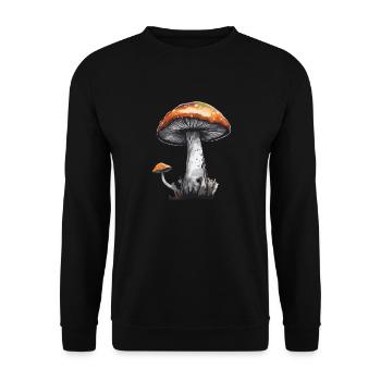Champignon, Cèpes, Nature, Automne, Chanterelle - Sweat-shirt Unisexe - noir - Devant - Alina (178cm) & Michal (187cm)