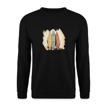 Surfbrett Supboard SUP Strand tropisch Meer Palme - Unisex Pullover - Schwarz - Vorne - Alina (178cm) & Michal (187cm)
