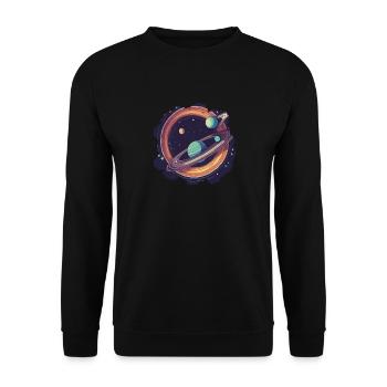 Saturn's Star Spell - Unisex Sweatshirt - black - Front - Alina (178cm) & Michal (187cm)