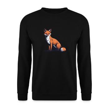Nature-loving fox - Unisex Sweatshirt - black - Front - Alina (178cm) & Michal (187cm)