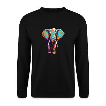 Elephant Elephant Animal Zoo Africa Savannah Safari - Unisex Sweatshirt - black - Front - Alina (178cm) & Michal (187cm)