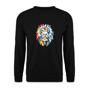 Majestic Lion, Animal, Wilderness, Tiger, Predator - Unisex Sweatshirt - black - Front - Alina (178cm) & Michal (187cm)