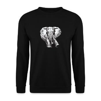Elephant, Elephant, Animal, Zoo, Africa, Safari, Savannah - Unisex Sweatshirt - black - Front - Alina (178cm) & Michal (187cm)