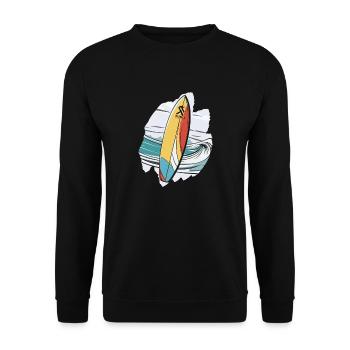 Planche de surf, Supboard, SUP, Tropical, Mer, Palmier, Plage - Sweat-shirt Unisexe - noir - Devant - Alina (178cm) & Michal (187cm)