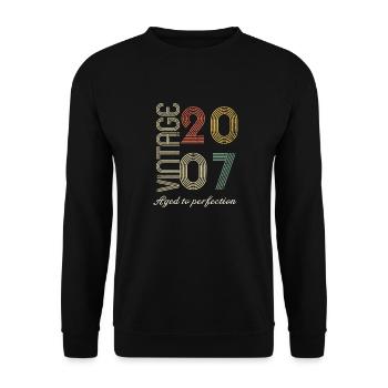 Birthday gift 17 years old - 2007 - Unisex Sweatshirt - black - Front - Alina (178cm) & Michal (187cm)