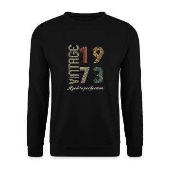 Birthday gift 51 years old - 1973 - Unisex Sweatshirt - black - Front - Alina (178cm) & Michal (187cm)