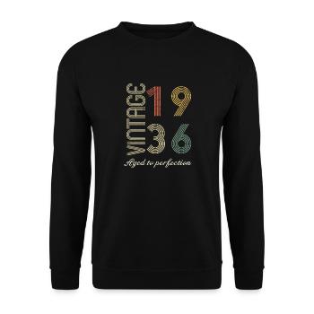 Birthday gift 88 years old - 1936 - Unisex Sweatshirt - black - Front - Alina (178cm) & Michal (187cm)