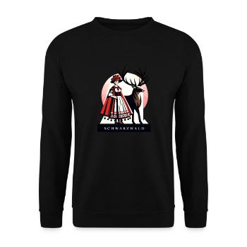 Entdecke die Magie des Schwarzwalds - Unisex Pullover - Schwarz - Vorne - Alina (178cm) & Michal (187cm)