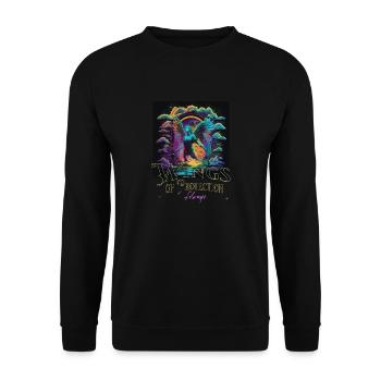 Angelic Divine Messenger Guardian Angel Winged - Unisex Sweatshirt - black - Front - Alina (178cm) & Michal (187cm)