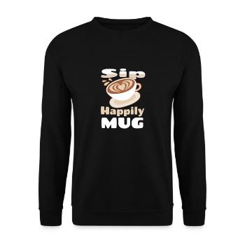 Coffee Caffeine Lover Mug Collection Espresso - Unisex Pullover - Schwarz - Vorne - Alina (178cm) & Michal (187cm)