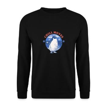 Penguin Lover Playful Happy Cheerful Arctic Flip - Unisex Pullover - Schwarz - Vorne - Alina (178cm) & Michal (187cm)