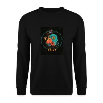 Zodiac Horoscope Astrology Constellations Aries - Unisex Pullover - Schwarz - Vorne - Alina (178cm) & Michal (187cm)
