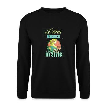 Zodiac Horoscope Astrology Constellations Libra - Unisex Pullover - Schwarz - Vorne - Alina (178cm) & Michal (187cm)