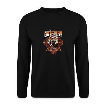 Roaring Lion Tiger Animal Lover Nature Jungle King - Unisex Pullover - Schwarz - Vorne - Alina (178cm) & Michal (187cm)