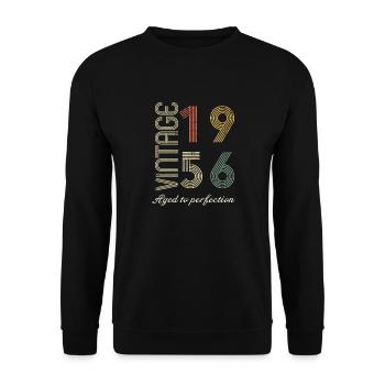 68 Years Birthday Gift - 1956 - Unisex Sweatshirt - black - Front - Alina (178cm) & Michal (187cm)
