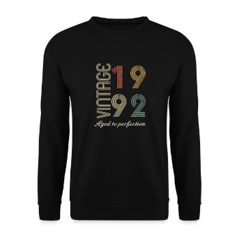 Cadeau d’anniversaire 32 ans - 1992 - Sweat-shirt Unisexe - noir - Devant - Alina (178cm) & Michal (187cm)