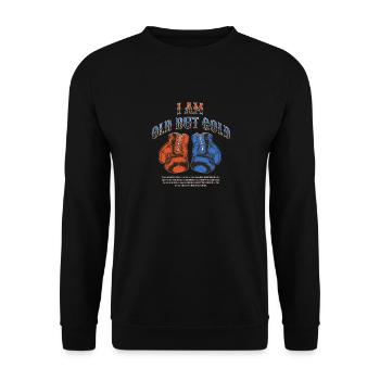 I'm Old but Gold Boxing with Boxing Gloves - Unisex Sweatshirt - black - Front - Alina (178cm) & Michal (187cm)
