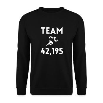 Team 42,195 km marathonien - Sweat-shirt Unisexe - noir - Devant - Alina (178cm) & Michal (187cm)