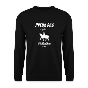 Ich kann nicht reiten - Unisex Pullover - Schwarz - Vorne - Alina (178cm) & Michal (187cm)